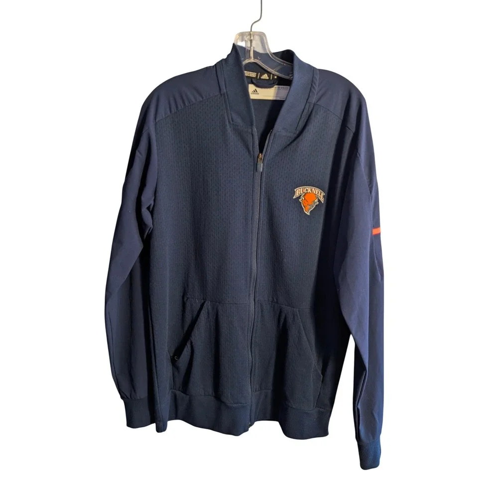 Adidas Bucknell University Mens Navy Blue Full Zip Track Jacket Medium Bison
